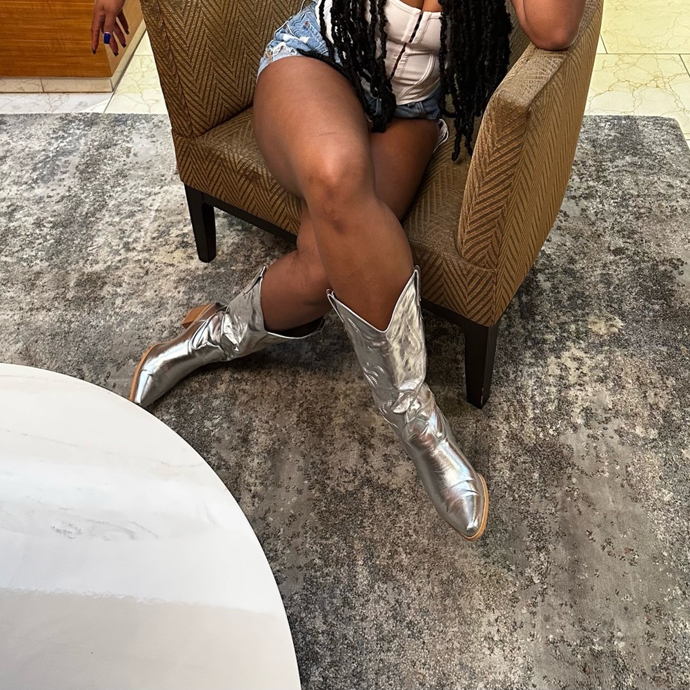 Silver Cowboy Boots